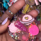 “ Pink Asteroid “  I Heart Custom Keychain